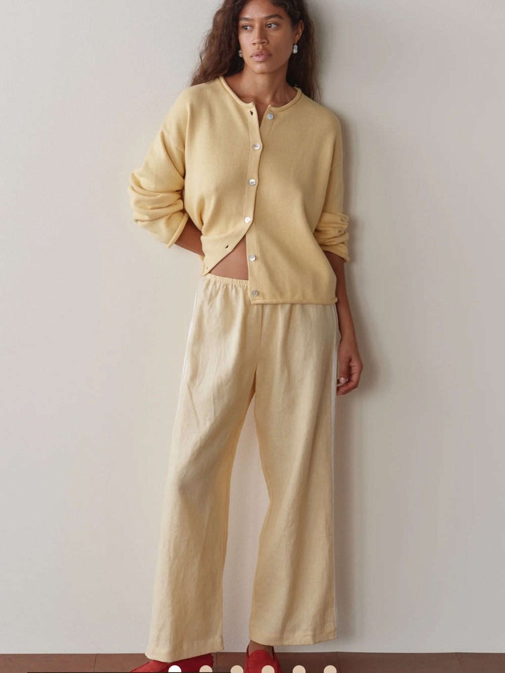 DONNI The Linen Crop Stripe Pant Butter - Picture 7 of 9